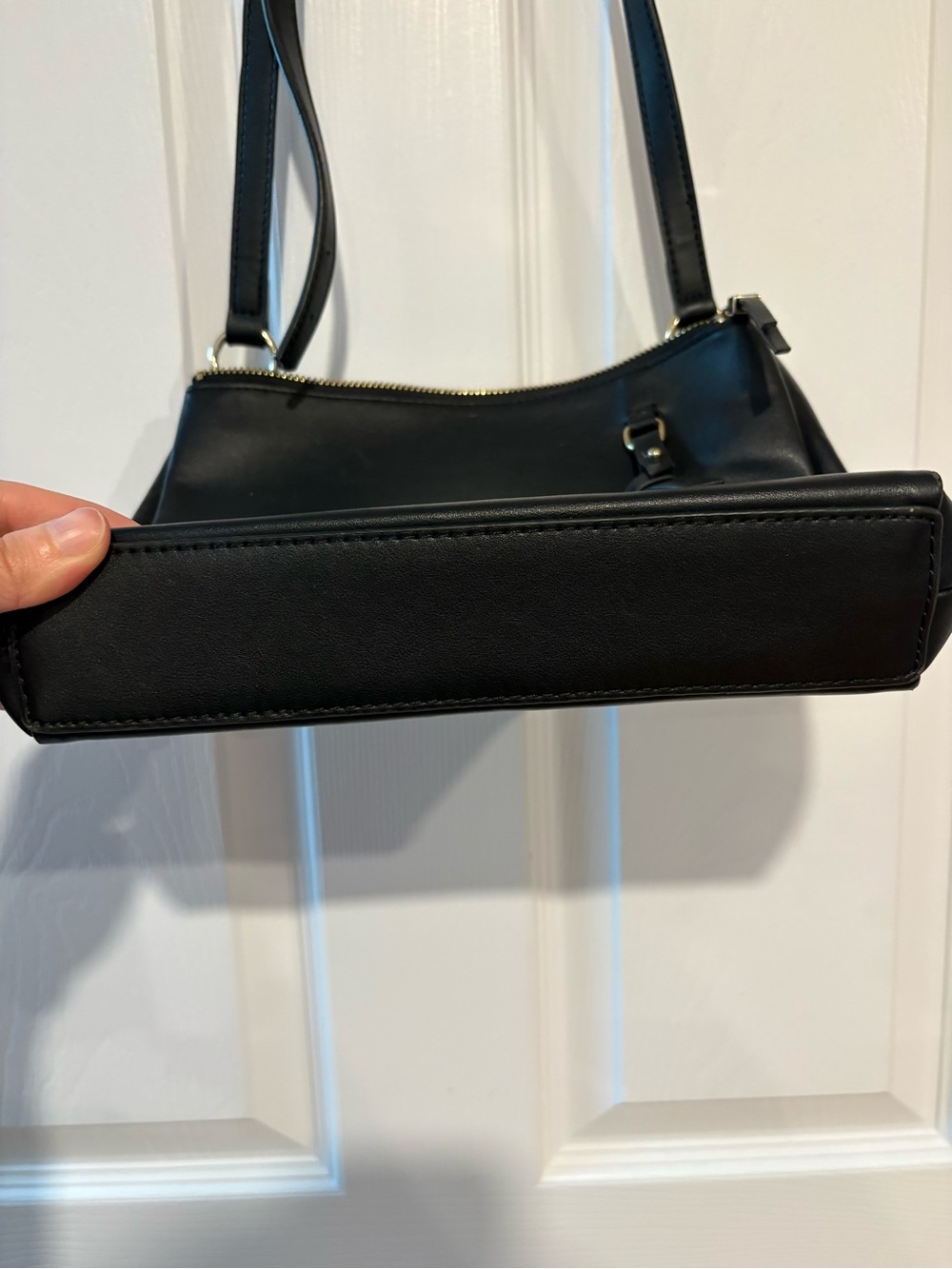 Naturalizer Westside Black Crossbody Bag Triple Zip Gold Hardware - Picture 7 of 12